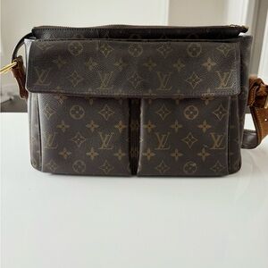 LOUIS VUITTON VIVA CITE GM MONOGRAM CANVAS W STRAP SHOULDER BAG AUTHENTIC